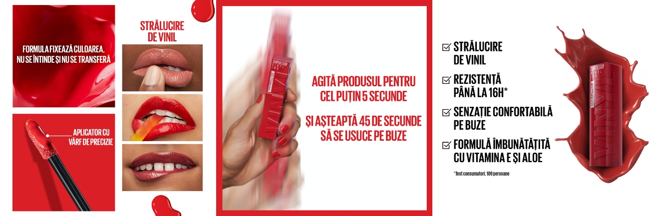 Ruj lichid rezistent cu stralucire de vinil SuperStay Vinyl Ink, 10 Lippy